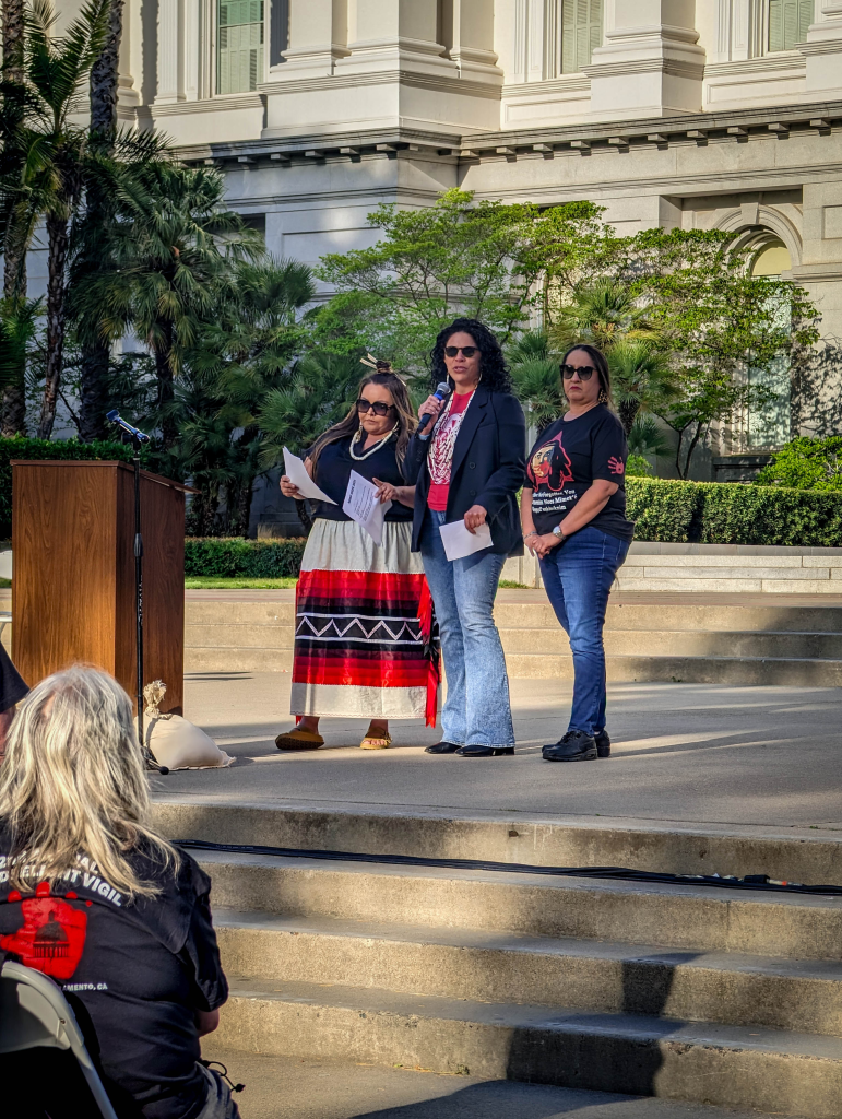 Tribal Leaders open the MMIP Vigil.